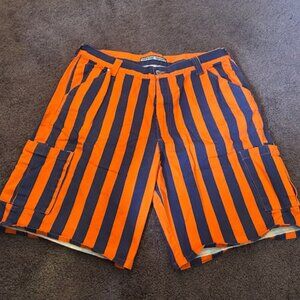 Blue and Orange Striped Shorts